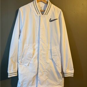 Nike Men's White Long Bomber Jacket